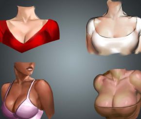 数字绘画-女性胸部的的绘制方法视频教程 (MP4+PSD)