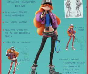 2D+3D角色人物制作教程– Stylized Character Design in 2d and 3d By Alex Negrea
