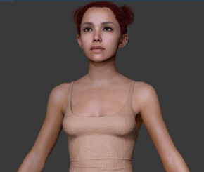 Zbrush超精细女孩角色雕刻3D模型