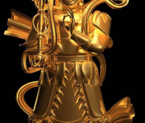 金色天王雕塑3D模型