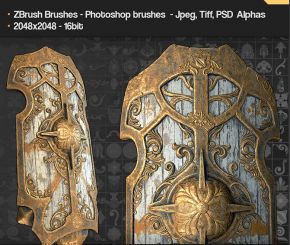 建筑装饰笔刷Gumroad – 55 Ornament Brushes + alphaheight maps – Vol 1