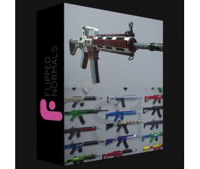 枪枪模型Flippednormals – Build A Gun – 3D Kitbashing Starter Set and Bashmesh Bundle