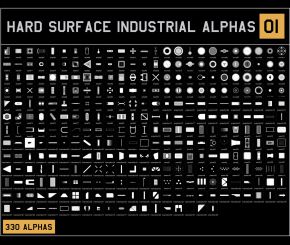 硬表面工业Alpha贴图素材- 330 Hard Surface Industrial Alphas