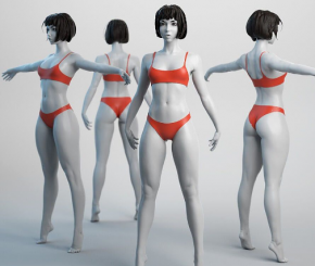 精致的女性身体3D模型Female Basemesh 02 - Cubebrush