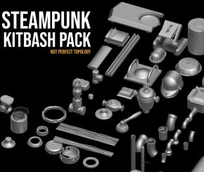 蒸汽朋克机械零件3D模型Steampunk Small Kitbash pack Vol.2