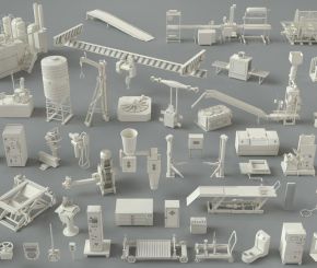工厂仓库设备3D模型 Kitbash