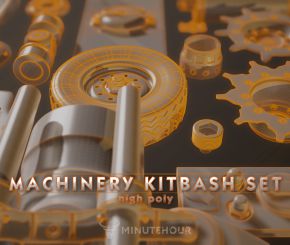 高精度齿轮3D模型预设 kitbash