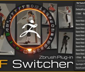 ZBrush摄像机多角度参考定位插件ZBrush Plugin Ref Switcher