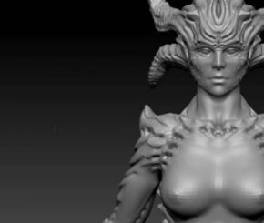 魔兽游戏角色雕刻视频教程 ZBRUSH雕刻 女性怪物