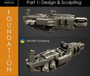 3D Coat科幻武器雕刻建模教程 Gumroad – 3D Concept Production Pipeline Part 1 – Design & Sculpting with Norris Lin