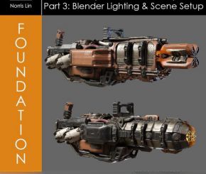Blender科幻武器场景灯光渲染教程 Gumroad – 3D Concept Production Pipeline Part 3 – Blender Lighting & Scene Set-Up with Norris Lin
