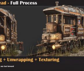 3DS MAX+Substance老旧会火车头建模贴图教程 Artstation – Train Head – Full Tutorial