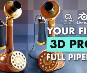 Blender高质量老式电话建模贴图教程 FlippedNormals – Creating Your First High Quality 3D Prop