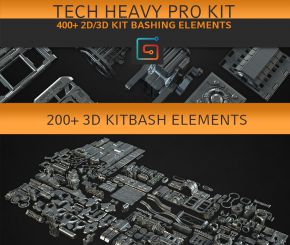 科幻概念机械3D模型 Gumroad – Tech Heavy Pro Kit