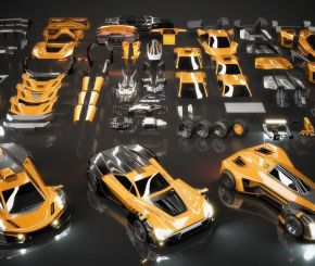 赛车汽车3D模型 Kitbash3D