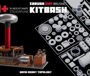 蒸汽朋克机械零件3D模型Steampunk KITBASH PACK