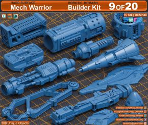 500组科幻硬面部件3D模型Mega Pack KITBASH 500 DETAILS