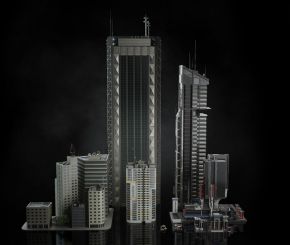 未来科幻城市建筑3D模型 KitBash3D