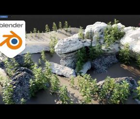 Blender自然环境植物石头插件预设包 Bagapie 