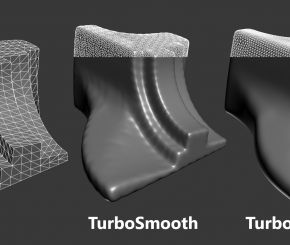 3DS MAX三角面曲面细分平滑插件 TurboTriSmooth 