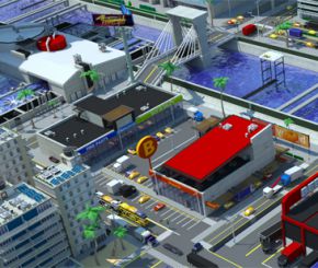 3DS MAX地多边形城市建筑模型预设脚本 Low Poly City Builder