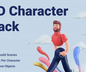 C4D三维个性化卡通角色ip绑定模型包3D Character Pack