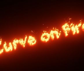 Blender自定义路径火焰燃烧动画资产预设 Curve Fire V1.2