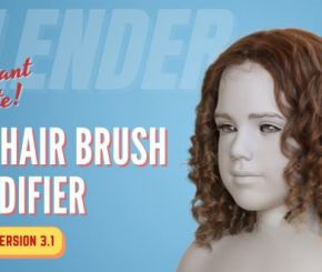 Blender头发毛发笔刷插件 3D Hair Brush V4.4.1 + 使用教程