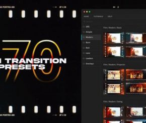 AE脚本-170组电影胶片胶卷复古遮罩视频转场 Film Transitions