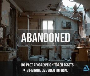 100组废墟垃圾家具物品3D模型 Artstation – Post-Apocalyptic Kitbash Set & Tutorial