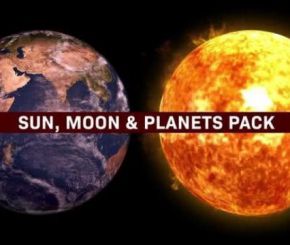 AE模板-地球火星月球星球自转动画 Sun Moon & Planets Pack