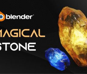 Blender魔法能量宝石着色器资产预设 Glowing Magical Energy Stone