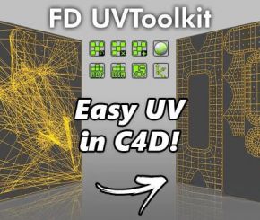 C4D快速展UV插件 FD UVToolkit 1.1 For C4D R23-2024