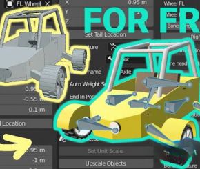 Blender汽车绑定插件 Unreal Engine 4 Vehicle Rigging Addon V0.6.2
