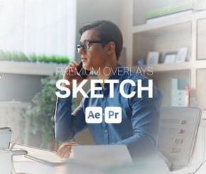 AE模板+PR预设-手绘素描视频叠加特效 Premium Overlays Sketch