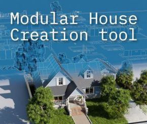 Blender模块化郊区房屋3D模型创建工具插件资产预设 Modular Suburban House Creation Tool
