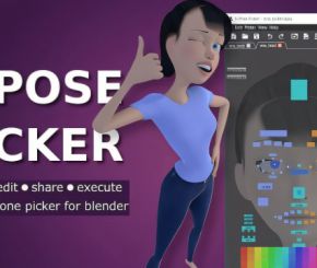 Blender模型绑定映射控制插件 X-Pose Picker V4.0+V3.0+V2.2.9