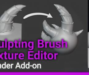 Blender矢量位移高度图雕刻笔刷插件 Sculpting Brush Texture Editor V1.1.3